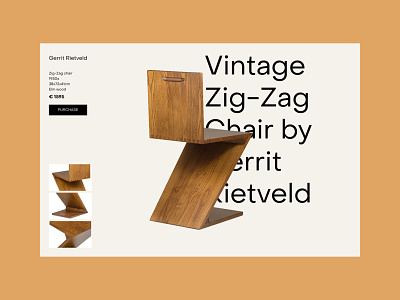 Rietveld Zig-Zag Chair - Webshop Product Page chair de stijl ecommerce rietveld ui ux webshop