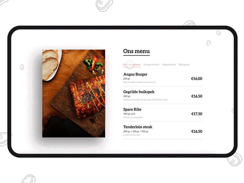 Restaurant Menu Animation