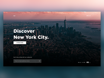 New York Travel Website adobe xd city design interface landing page new york travel ui ux webdesign website