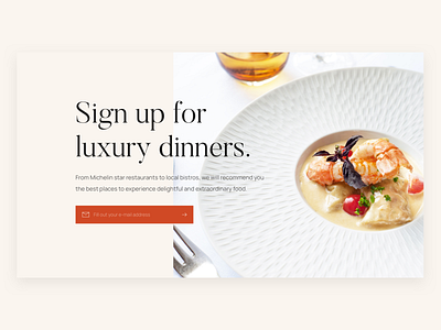 Daily UI 001 - Sign Up 01 challenge daily ui dailyui dailyuichallenge dinner elegant elite food form luxe luxury page premium restaurant sign up simple