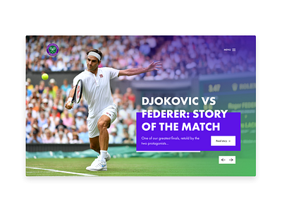 Daily UI 002 - Landing page challenge daily daily ui desktop federer landing page roger sport sports tennis ui ui design ux design wimbledon