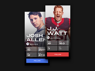 Daily UI 006 - User profile daily daily ui daily ui challenge football nfl player profile sports stats ui ui design user ux