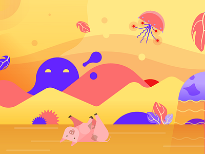 Pig on Mars animation creative lemons et ets illustration mars pig pigs plants