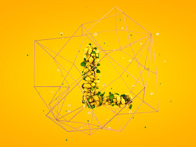 Lemon "L" c4d cage dailyrender l lemons letter letter l nature render yellow