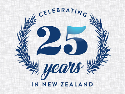 Celebrating 25 Years In New Zealand 25 anniversary edm forest new zealand party pine script silver years