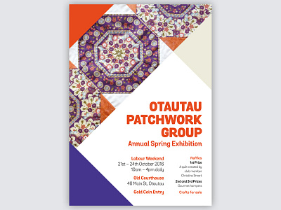 Otautau Patchwork Group Spring Exhibition community craft new zealand octagon patchwork poster rural