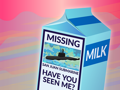 San Juan Milk Carton illustrator milk missing submarine