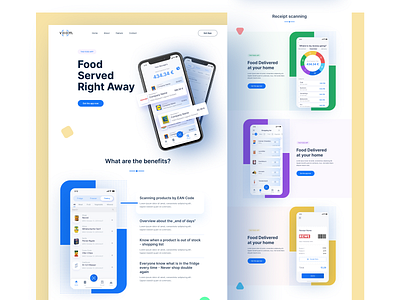 App Landing Page android app landing page color delivery features food home ios landing page landingpage qr code receipt recipes scan typography ui ux web website