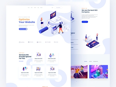 SEO Landing Page agency app color creative design illustration landing landing page logo minimal seo seo agency services typography ui user interface ux web webdesign website