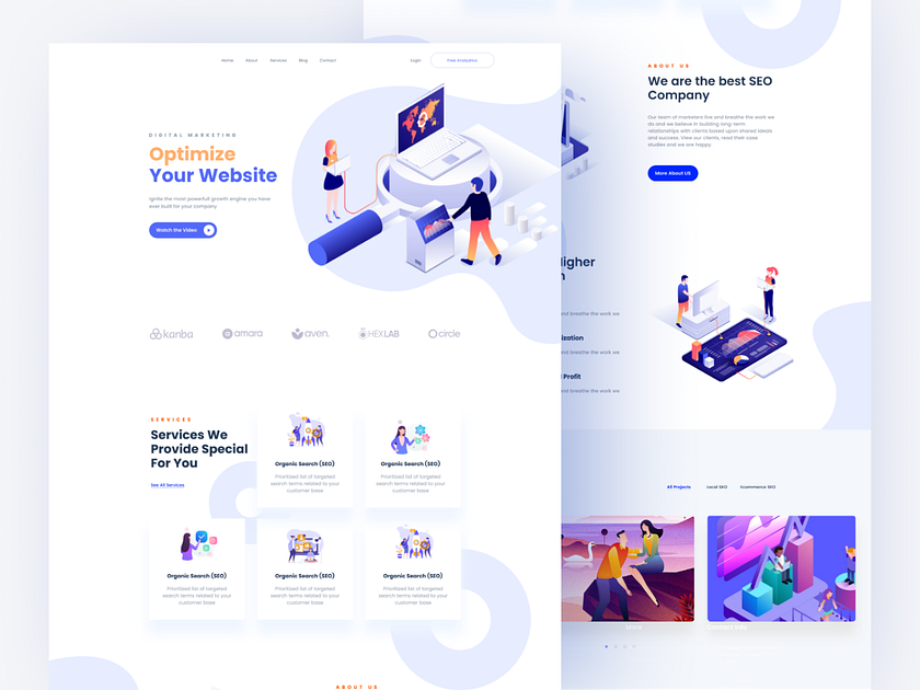 SEO Landing Page by Shahriar Ahmed for Dude Pixel on Dribbble