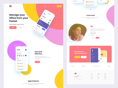 App Landing Page app app design app landing app landing page clean color design desktop illustration interface landing page landingpage minimal site tyto ui ux web webdesign website