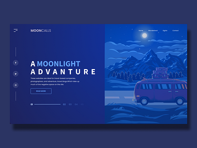 A Moonlight Adventure animation app branding color debut digital dribbble flat gradient icon illustration interaction logo minimal typography ui ux vector web website