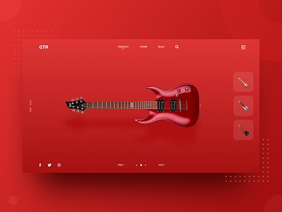 GTR Home Page Design Concept animation app color debut design digital dribbble guitar header homepage icon landingpage logo music red ui ux vector web website