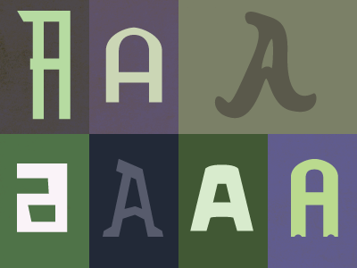 a variety of A's I made type wip