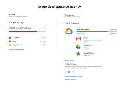 Redesigned - Google Cloud Storage Utilization Screen