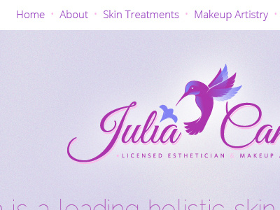Julia Cantu beauty blue california clean fresno makeup artist purple static web design