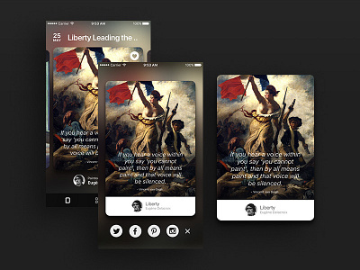Impart - Sharing app app concept art card design ios 11 share social ui ux