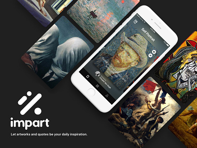 Impart app app concept art artist card design gallery ios 11 iphone ui ux