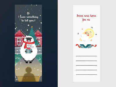 Christmas bookmark bookmark card christian christmas gift jesus sheep