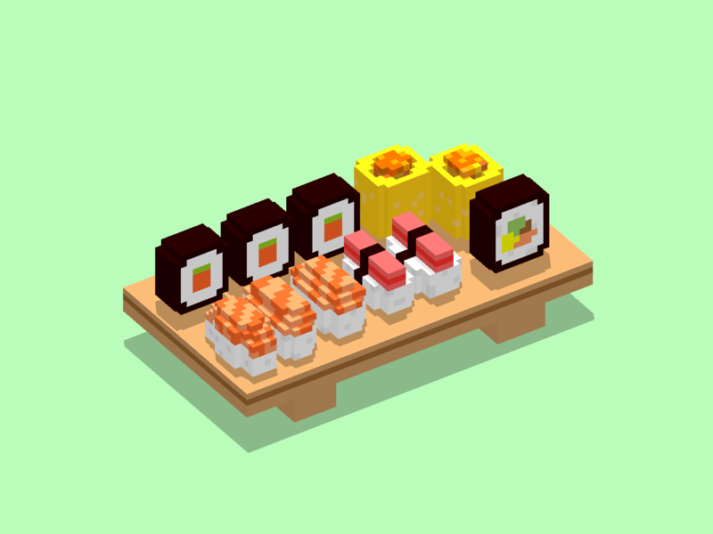 Voxel Sushi voxel food sushi magicavoxel