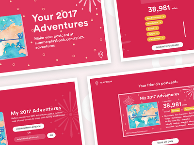 My 2017 Adventures 2017 2018 interaction interface map new year playbook postcard summer travel ui ux