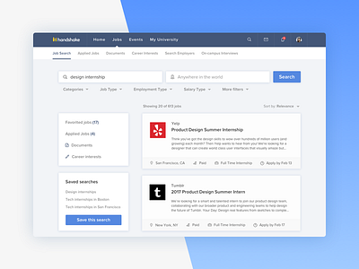 Handshake Job Search Redesign