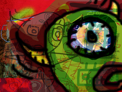 Alien head 2 art digitalart illustration mixedmedia