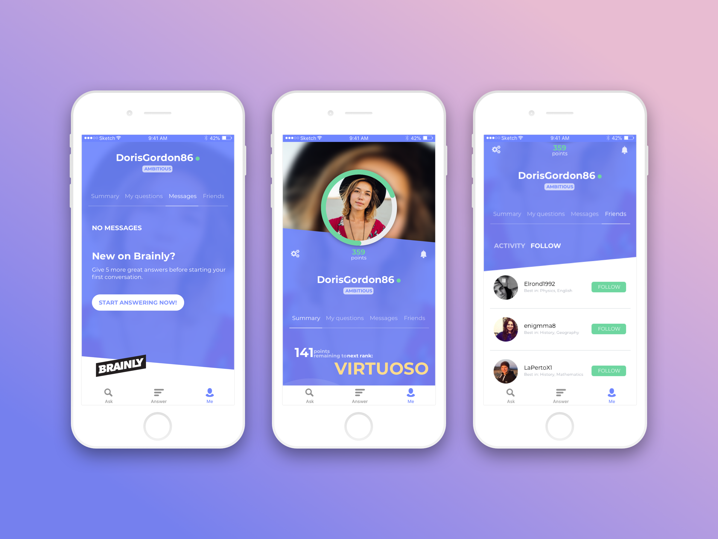 brainly-profile-redesign-by-jakub-garczy-ski-dribbble-dribbble