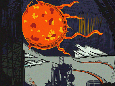 Illustration for crypto project crypto eco illustration illustrator moon planet space startup sun