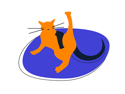 Lying cat illustration