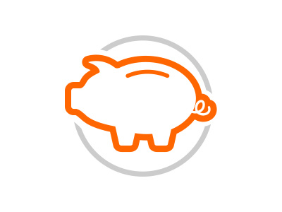 Little savings piggy icon pig