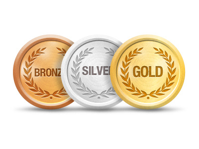 Gold, Silver, Bronze awards icons awards icon medals