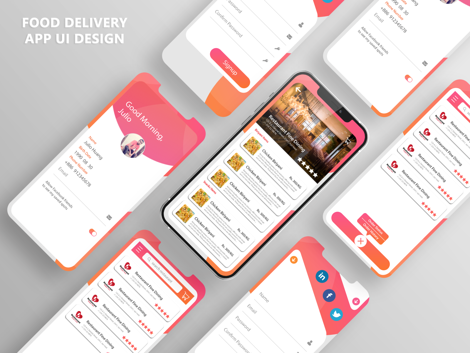Food Delivery App UI by K M Mezbaul Hoque on Dribbble