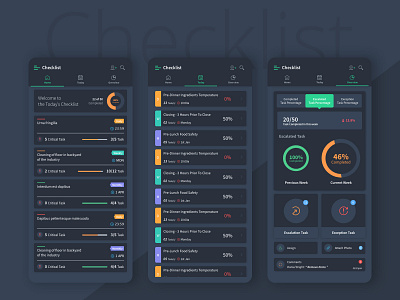 Checklist UI Design Dark Mode