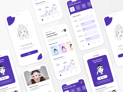 Face Exercise UI Design app applicaiton appstore design design app dribbble exercise icon illustration typography ui ux yoga app