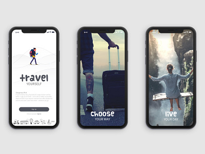 Travel Yourself happy travel uidesign