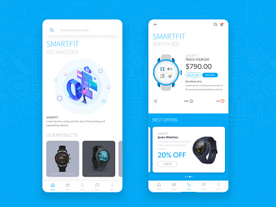 SmartFit Watch Shop App applicaiton appstore design dribbble mobile ui shopping app smartfit smartwatch ui user interface uxdesign