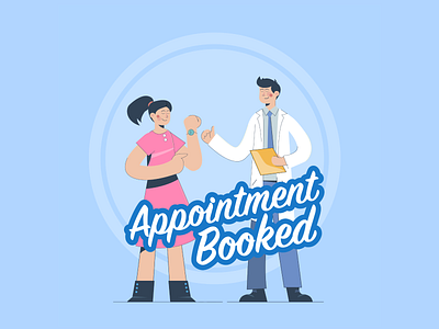 on-time app appointment character doctor girl illustration man motion graphic vector