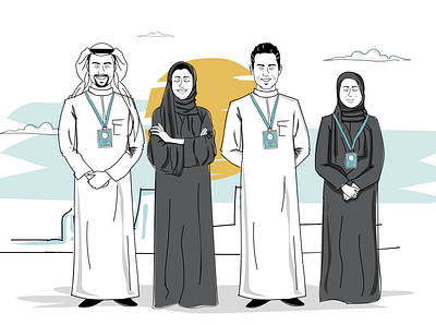 Arabian characters illustrations(whiteboard) arab character illustration motion graphic staff team whiteboard work