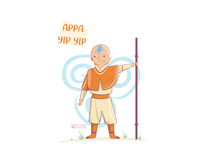 the avatar aang air avatar illustration vector