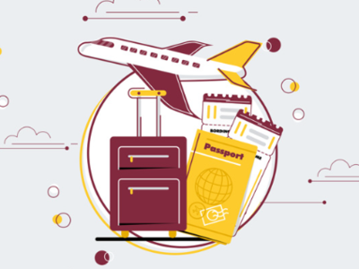 travel bag flat illustration illustration motion design motion graphic motion graphics passport plane ticket travel vector