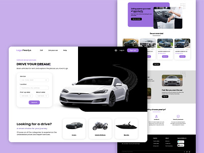 Car rental service website design