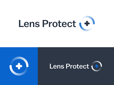 Logo Lens Protect+ branding identity lenses logo retail