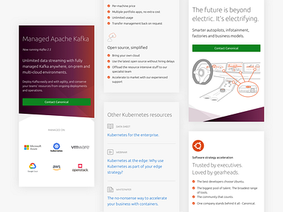 Mobile inner pages | Ubuntu automotive content page design digital inner page linux ubuntu ui user interface website