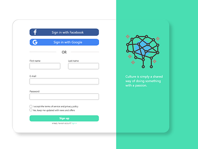 sign-up page idea!