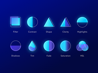 Filter and Adjustment Icon Set