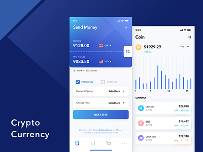 Crypto Currency - Mobile Application app crypto wallet design ios ui ux