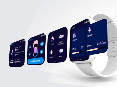 Car climate control Apple watch concept app design illustration ios remote smart watch ui
