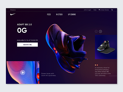 The Nike Adapt BB 2.0 branding dark design illustration ui web