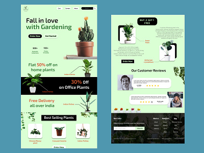 Plant Shop Landing Page design figma graphic design ui ui inspiration ux